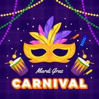 plat mardi gras carnaval vector