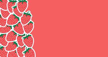 aardbei fruit naadloos patroon. zomer illustratie in vlak stijl. vector