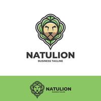 natuur blad leeuw logo ontwerp vector