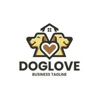 Tweelingen hond huis logo ontwerp vector
