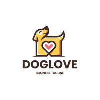 schattig hond liefde logo ontwerp vector