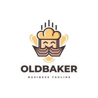 oud bakker mascotte logo ontwerp vector