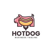 varkensvlees hotdog logo ontwerp vector