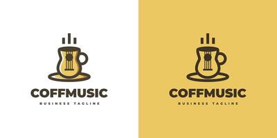 koffie muziek- logo ontwerp vector