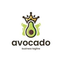 koning avocado logo ontwerp vector