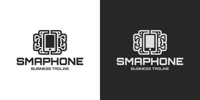 hersenen spaander smartphone logo ontwerp vector