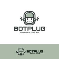 elektrisch bot plug logo ontwerp vector