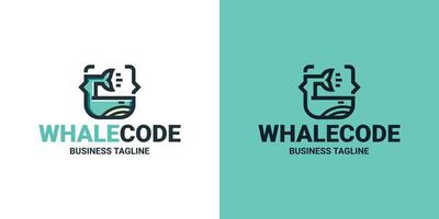 walvis code logo ontwerp vector