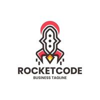 raket code logo ontwerp vector