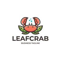 natuur blad krab logo ontwerp vector