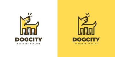 hond stad logo ontwerp vector