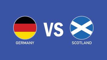 Duitsland en Schotland bij elkaar passen vlag ontwerp Europese landen 2024 teams landen Europese Duitsland Amerikaans voetbal symbool logo illustratie vector