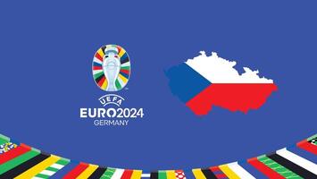 euro 2024 Tsjechië embleem kaart teams ontwerp met officieel symbool logo abstract landen Europese Amerikaans voetbal illustratie vector