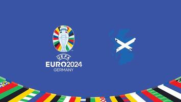 euro 2024 Schotland vlag kaart teams ontwerp met officieel symbool logo abstract landen Europese Amerikaans voetbal illustratie vector