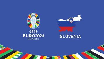 euro 2024 Slovenië embleem kaart teams ontwerp met officieel symbool logo abstract landen Europese Amerikaans voetbal illustratie vector