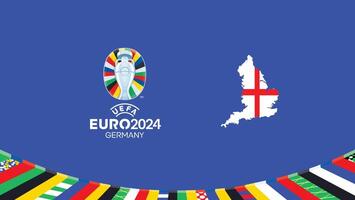 euro 2024 Engeland embleem kaart teams ontwerp met officieel symbool logo abstract landen Europese Amerikaans voetbal illustratie vector