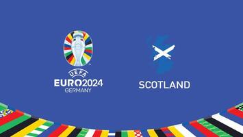 euro 2024 Schotland embleem kaart teams ontwerp met officieel symbool logo abstract landen Europese Amerikaans voetbal illustratie vector