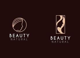 natuurlijk mooi vrouw gezicht logo ontwerp inspiratie. schoonheid spa logo ontwerp vector