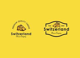 Zwitserland kaas winkel etiket stempel. kaas winkel logo ontwerp illustratie vector