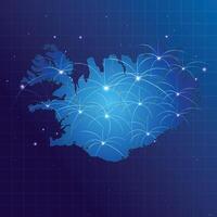 IJsland kaart vecto internet netwerk vector