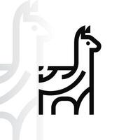 alpaca logo Aan geïsoleerd achtergrond v66 vector