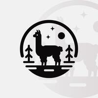 alpaca logo Aan geïsoleerd achtergrond v3 vector