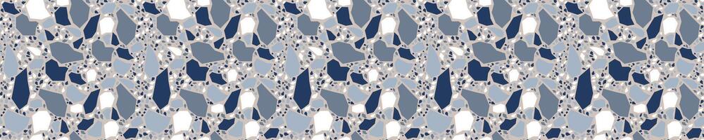 terrazzo marmeren mozaïek- blauw naadloos patroon vector