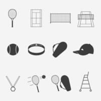 tennis pictogrammen instellen vector
