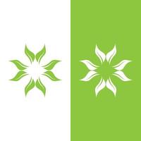 logo's van groene boom blad ecologie vector