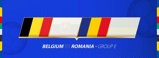 belgie - Roemenië Amerikaans voetbal bij elkaar passen illustratie in groep e. vector