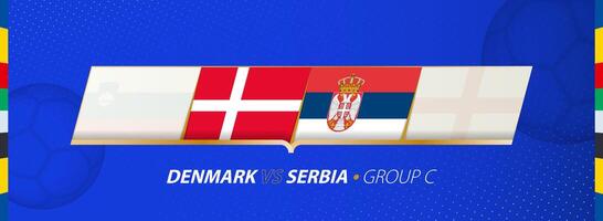 Denemarken - Servië Amerikaans voetbal bij elkaar passen illustratie in groep c. vector