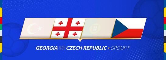 Georgië - Tsjechisch republiek Amerikaans voetbal bij elkaar passen illustratie in groep f. vector