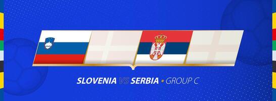 Slovenië - Servië Amerikaans voetbal bij elkaar passen illustratie in groep c. vector