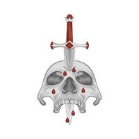 illustratie van schedel en zwaard vector