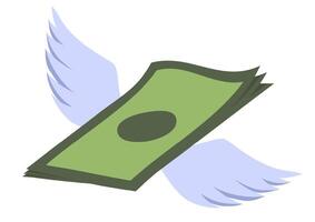 pak van geld met Vleugels. bedrijf financieel succes investeringen vector