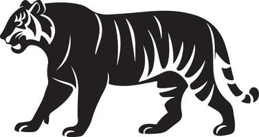 zwart tijger silhouetten illustratie vector