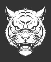 brullen wit tijger hoofd illustratie vector