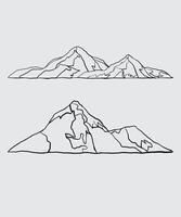 twee bergen in de achtergrond, een is een berg en de andere is een berg vector