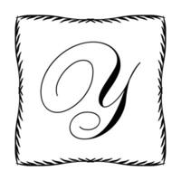 mooi wijnoogst monogram kader. overladen kalligrafische ontwerp element. illustratie vector