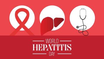 wereld hepatitis dag opgemerkt elke jaar in juli. sjabloon voor achtergrond, banier, kaart, poster met tekst inscriptie. vector