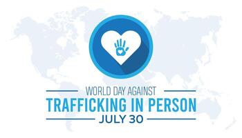 wereld dag tegen mensenhandel in persoon opgemerkt elke jaar in juli. sjabloon voor achtergrond, banier, kaart, poster met tekst inscriptie. vector