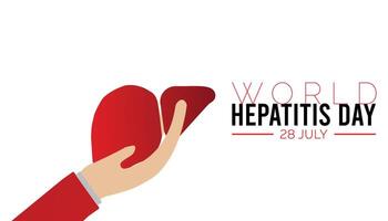 wereld hepatitis dag opgemerkt elke jaar in juli. sjabloon voor achtergrond, banier, kaart, poster met tekst inscriptie. vector