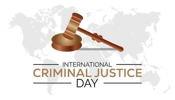 Internationale crimineel gerechtigheid dag opgemerkt elke jaar in juli. sjabloon voor achtergrond, banier, kaart, poster met tekst inscriptie. vector