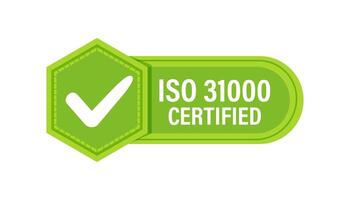 iso 31000 kwaliteit beheer certificaat kenteken. illustratie vector