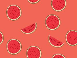 watermeloen plakjes naadloze sappige kleurrijke fruit achtergrond vectorillustratie vector