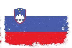 wijnoogst vlak ontwerp grunge Slovenië vlag achtergrond vector