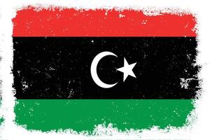 wijnoogst vlak ontwerp grunge Libië vlag achtergrond vector