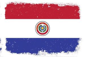 wijnoogst vlak ontwerp grunge Paraguay vlag achtergrond vector