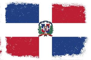 wijnoogst vlak ontwerp grunge dominicaans heruitgave vlag achtergrond vector