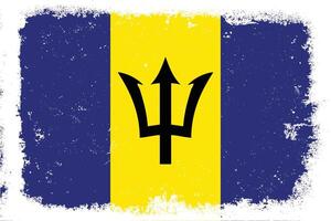 wijnoogst vlak ontwerp grunge Barbados vlag achtergrond vector